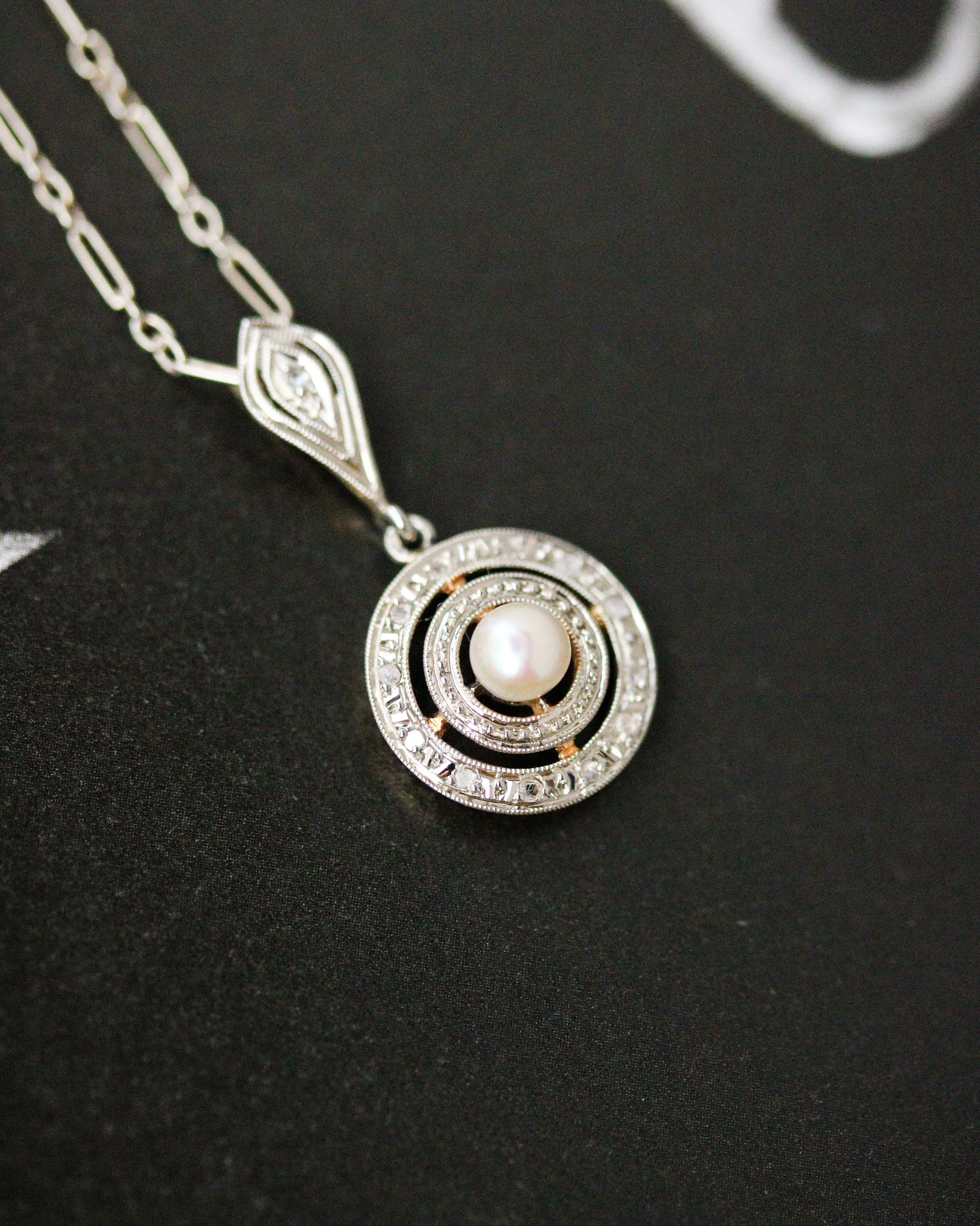 Pendentif Ancien Or, Perle et Diamants - Image 4