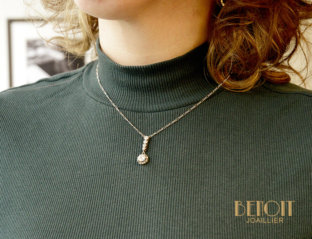 Pendentif Platine et Diamants 1920 - Image 5