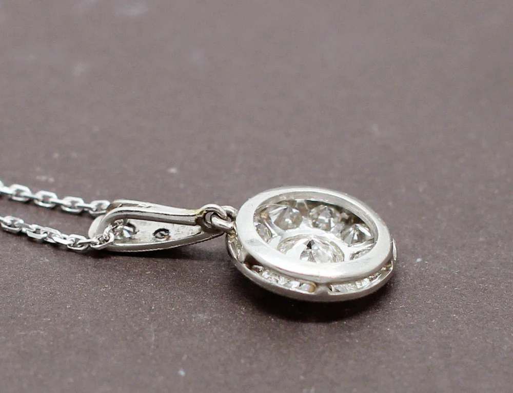 Pendentif Art Déco en Platine et Diamants - Image 3