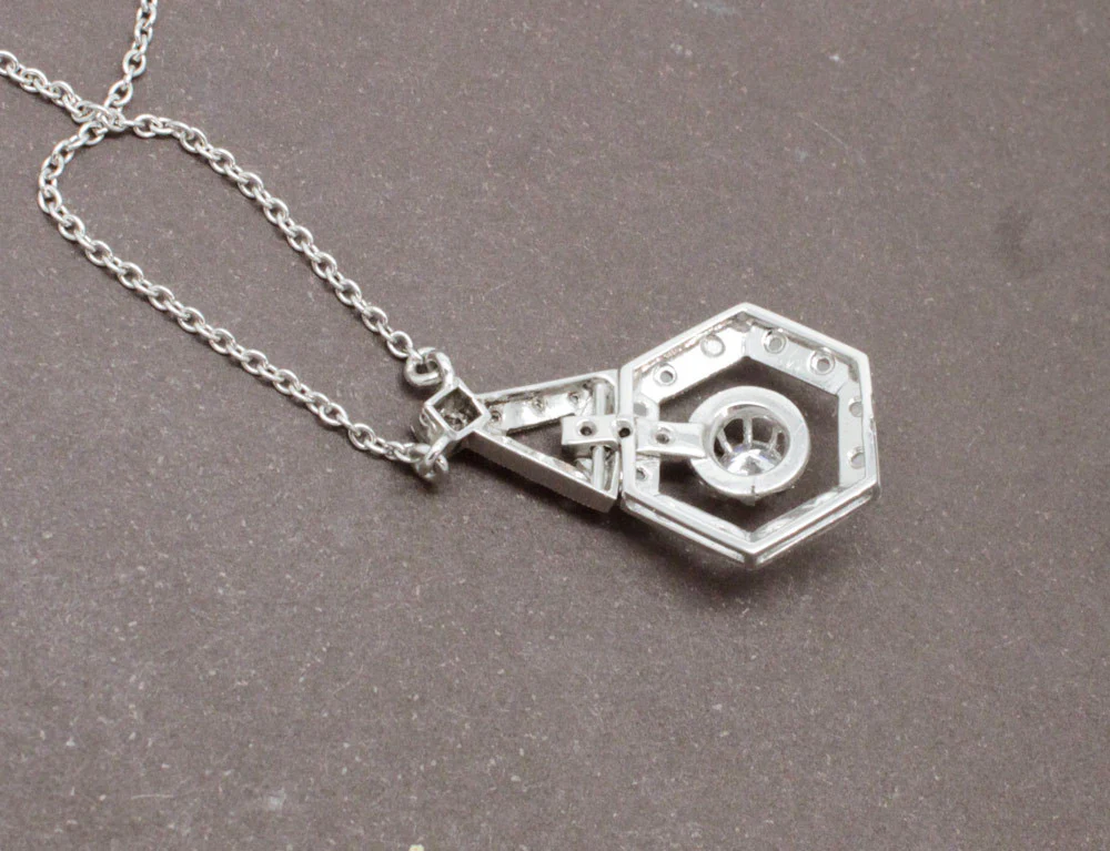 Pendentif Art Déco Platine Diamants - Image 3