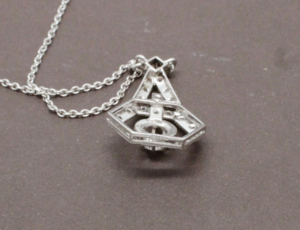 Pendentif Art Déco Platine Diamants - Image 4
