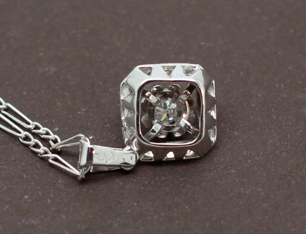 Pendentif Art Déco Platine et Diamants - Image 4