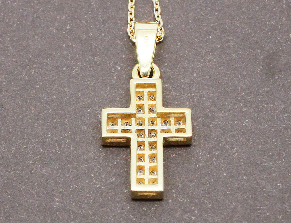 Pendentif Croix en Or et Diamants - Image 3