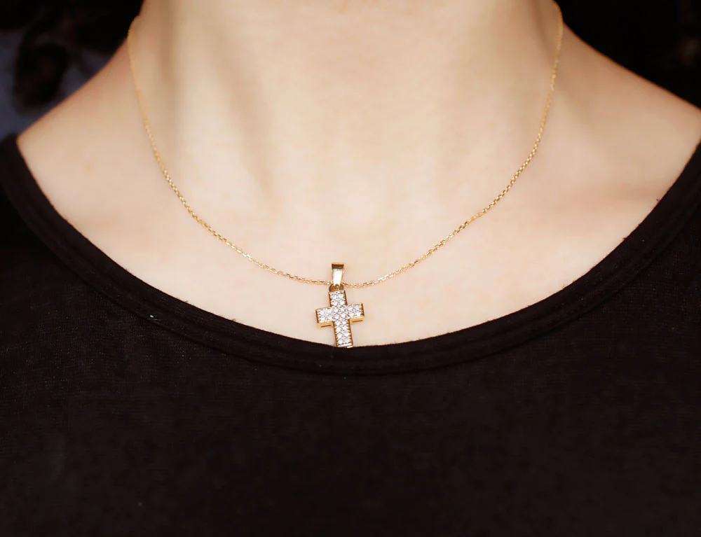 Pendentif Croix en Or et Diamants - Image 4