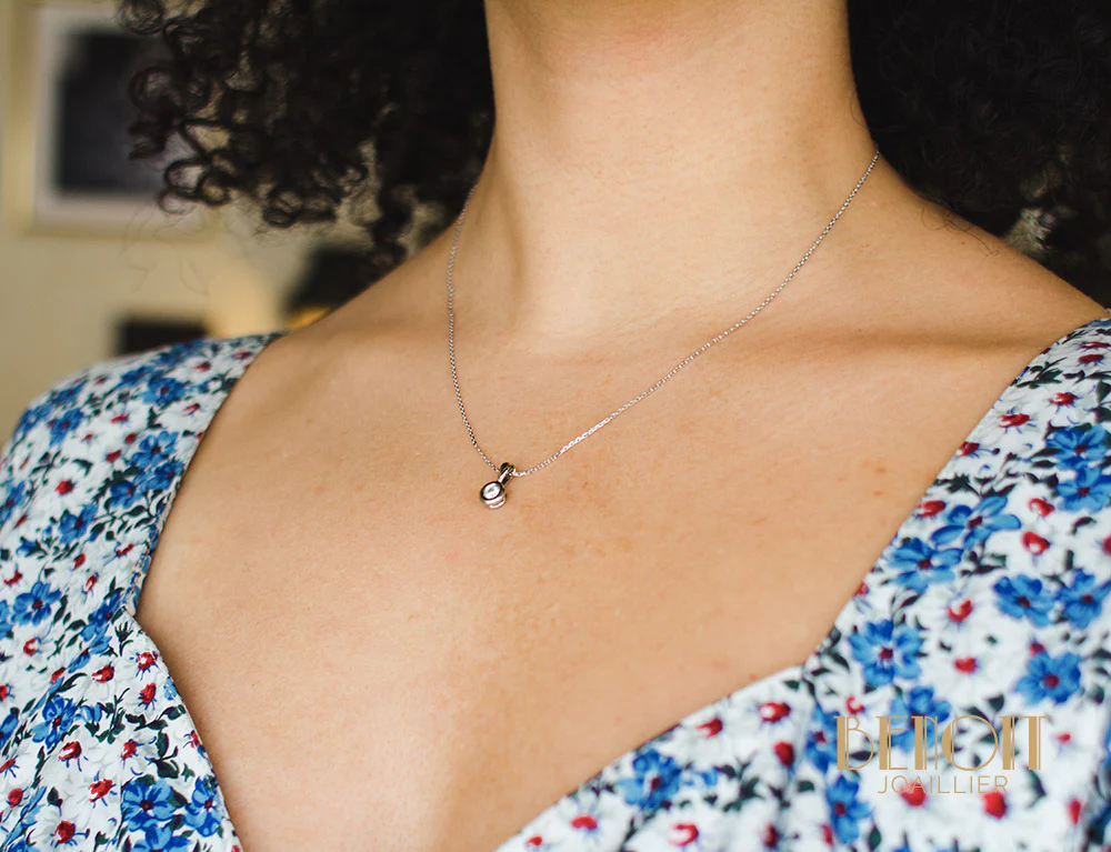 Pendentif Or Blanc Diamant - Image 4