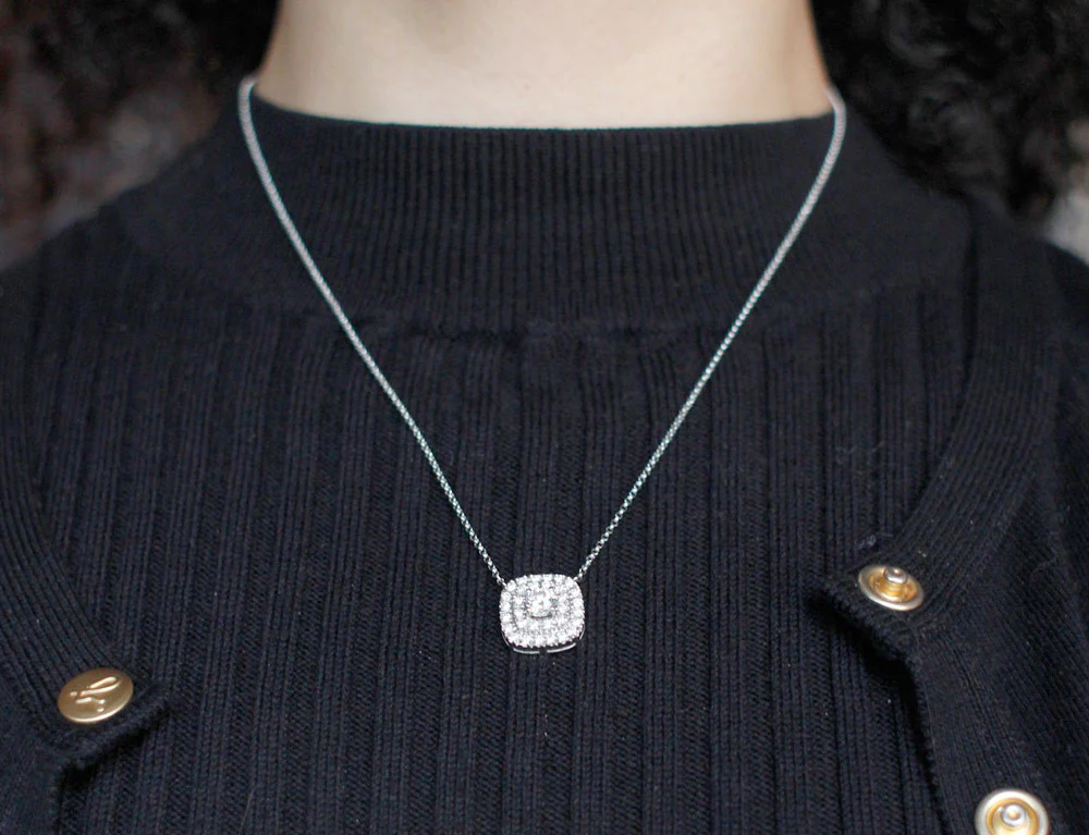 Pendentif Or Blanc et Diamants - Image 6