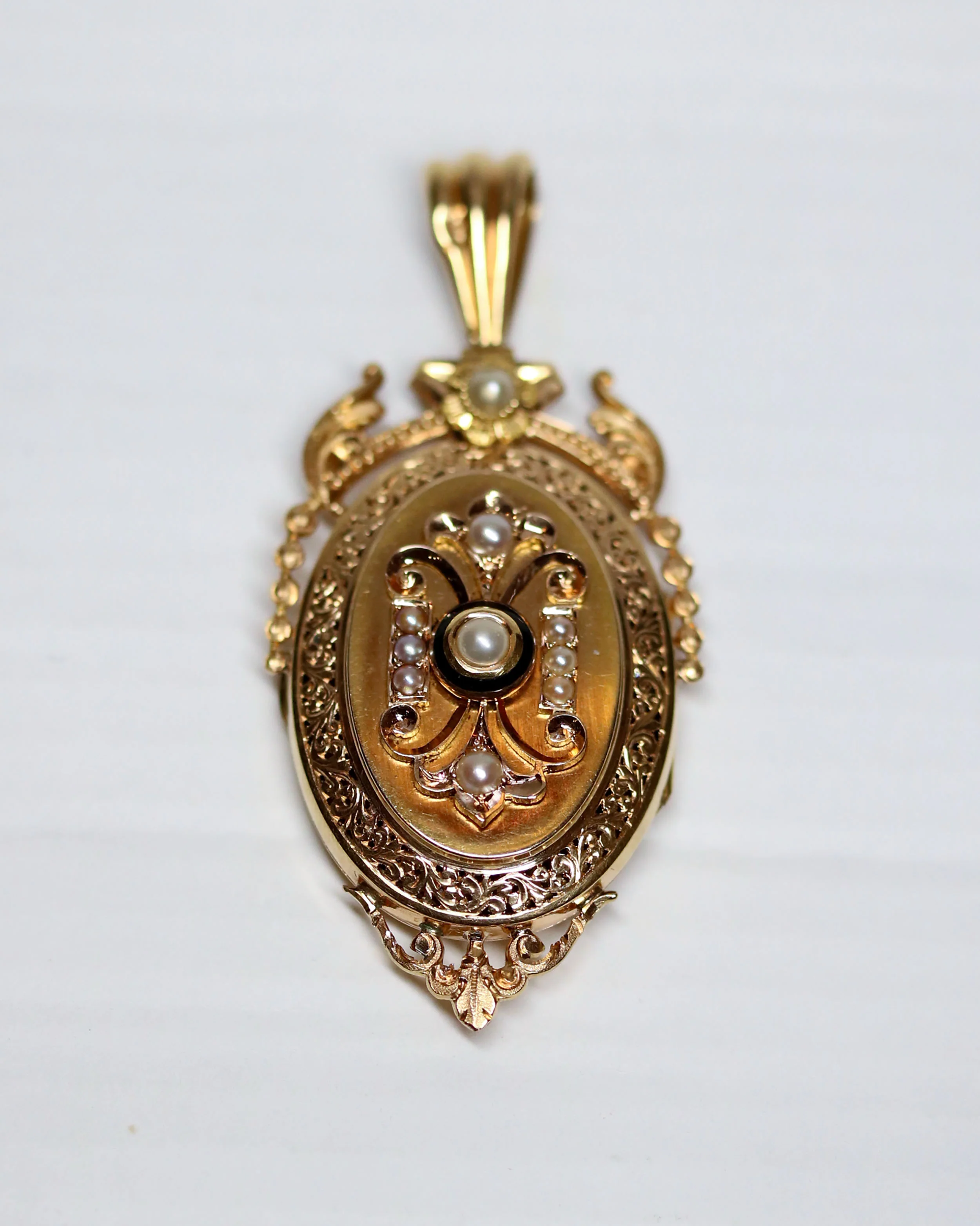 Pendentif Ouvrant Or Rose et Perles - Image 8