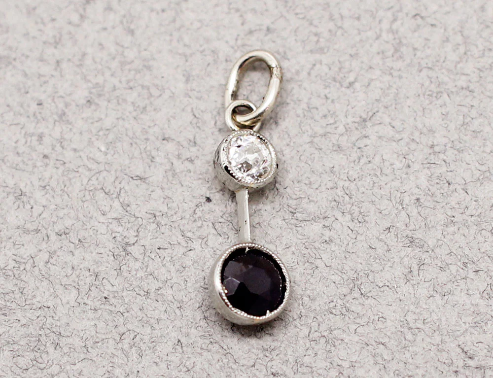Pendentif Platine Diamant Saphir - Image 2