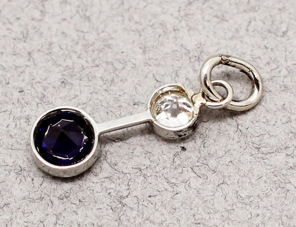 Pendentif Platine Diamant Saphir - Image 3