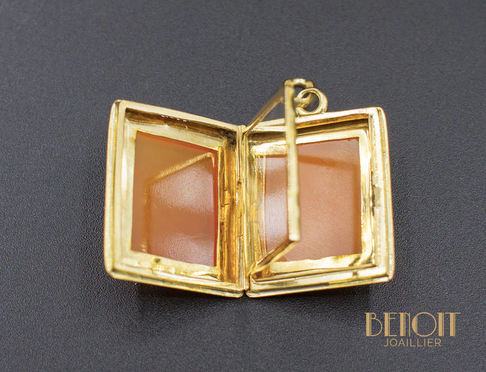 Pendentif Porte Photo Agate Napoléon III - Image 2