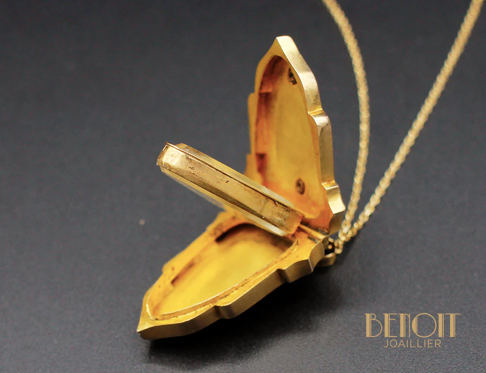 Pendentif Porte-Photo XIXe Or Jaune - Image 4