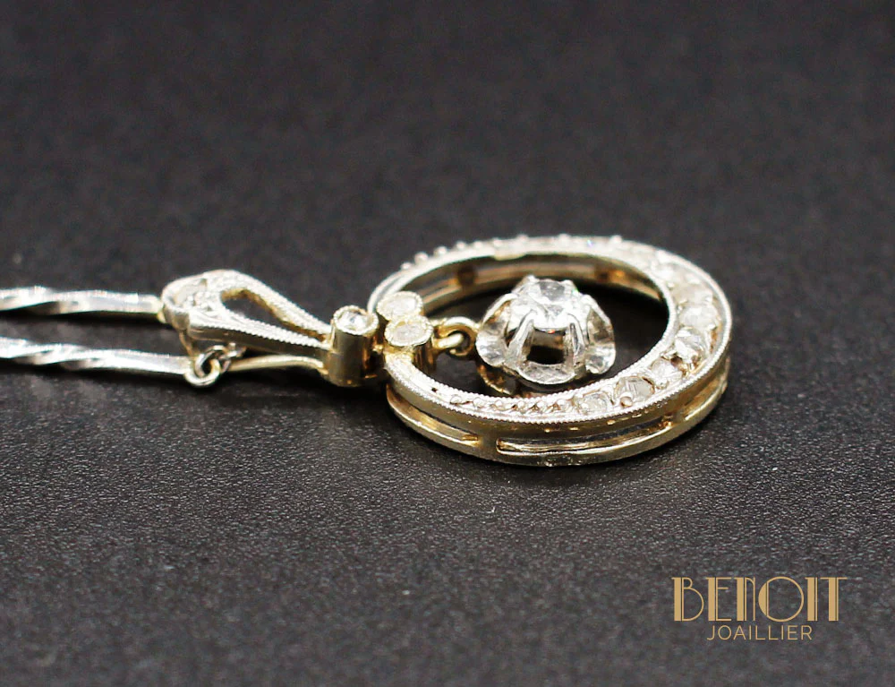 Pendentif Post Art Nouveau Diamants - Image 3