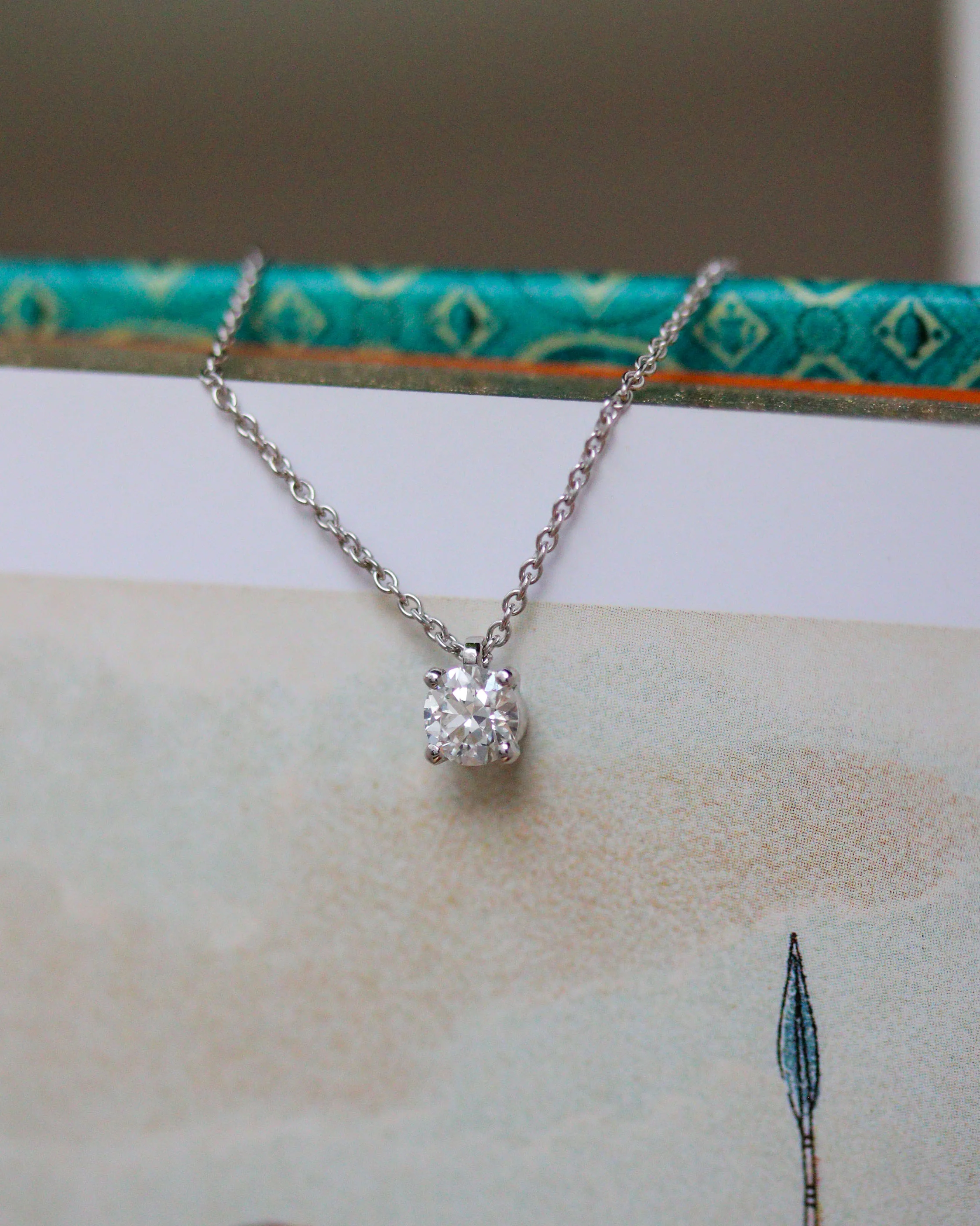 Pendentif " Solitaire " Création Benoit Joaillier Diamant Or Blanc - Image 3