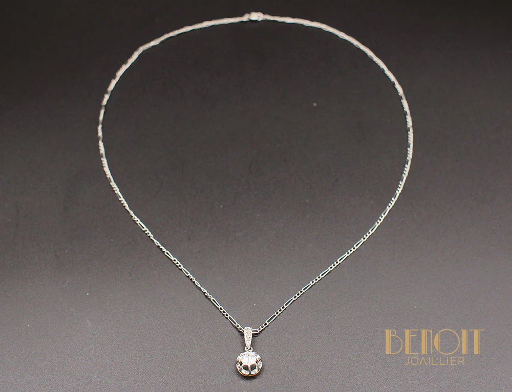 Pendentif Solitaire Diamant Ancien - Image 2