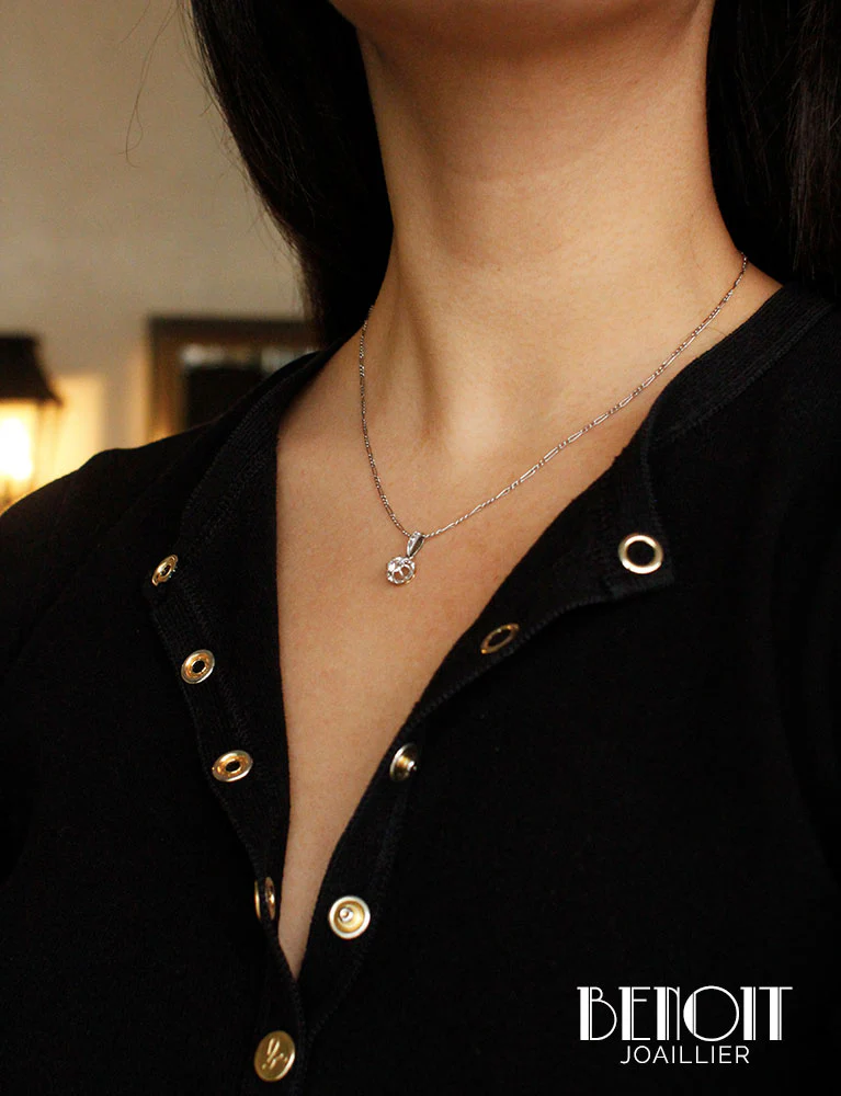 Pendentif Solitaire Diamant Ancien - Image 5