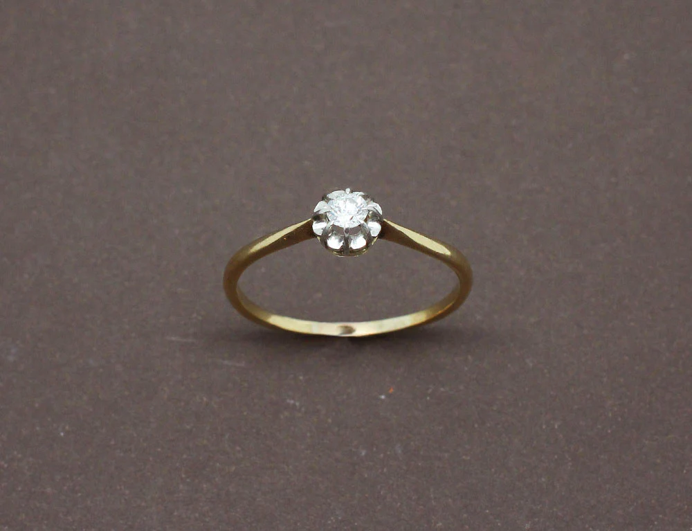 Solitaire Ancien Diamant 0,15 carat - Image 2