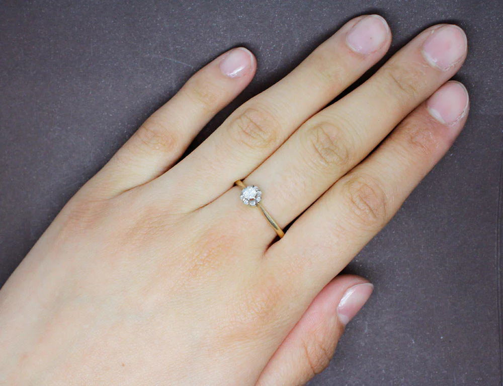 Solitaire Ancien Diamant 0,15 carat - Image 4
