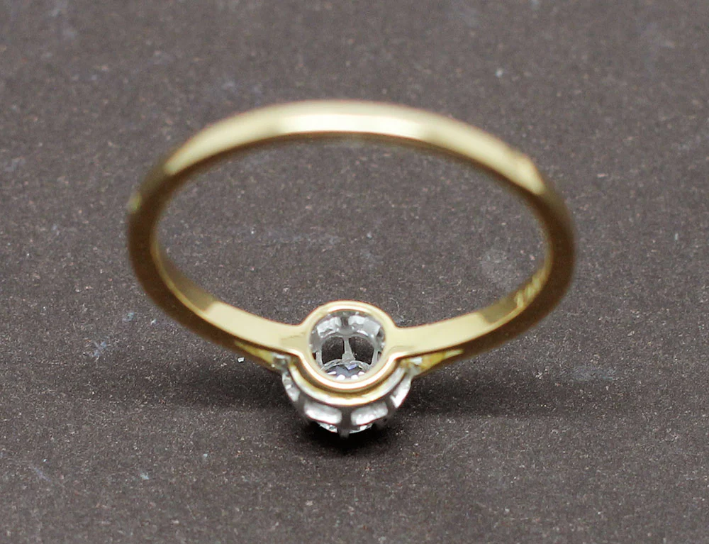 Solitaire Ancien Diamant Or Jaune - Image 5