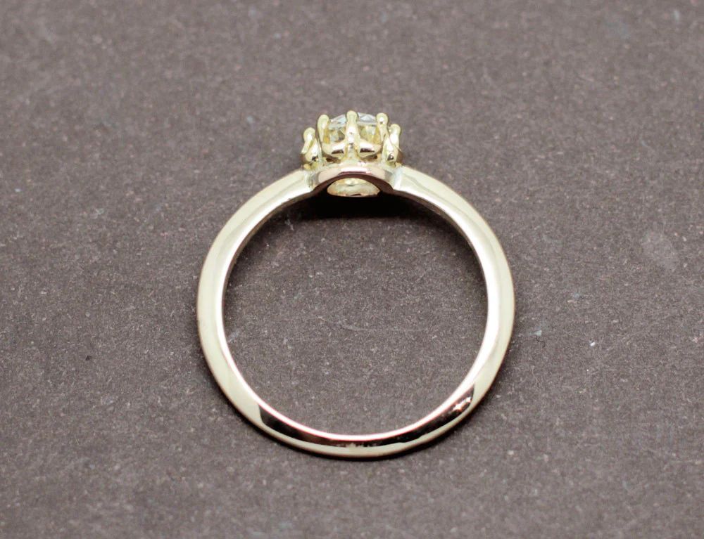 Solitaire Ancien Diamant Or Jaune - Image 4