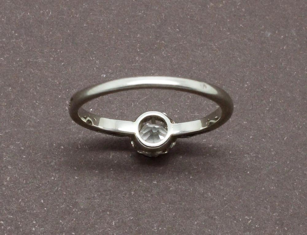 Solitaire Ancien Platine et Or Blanc - Image 4
