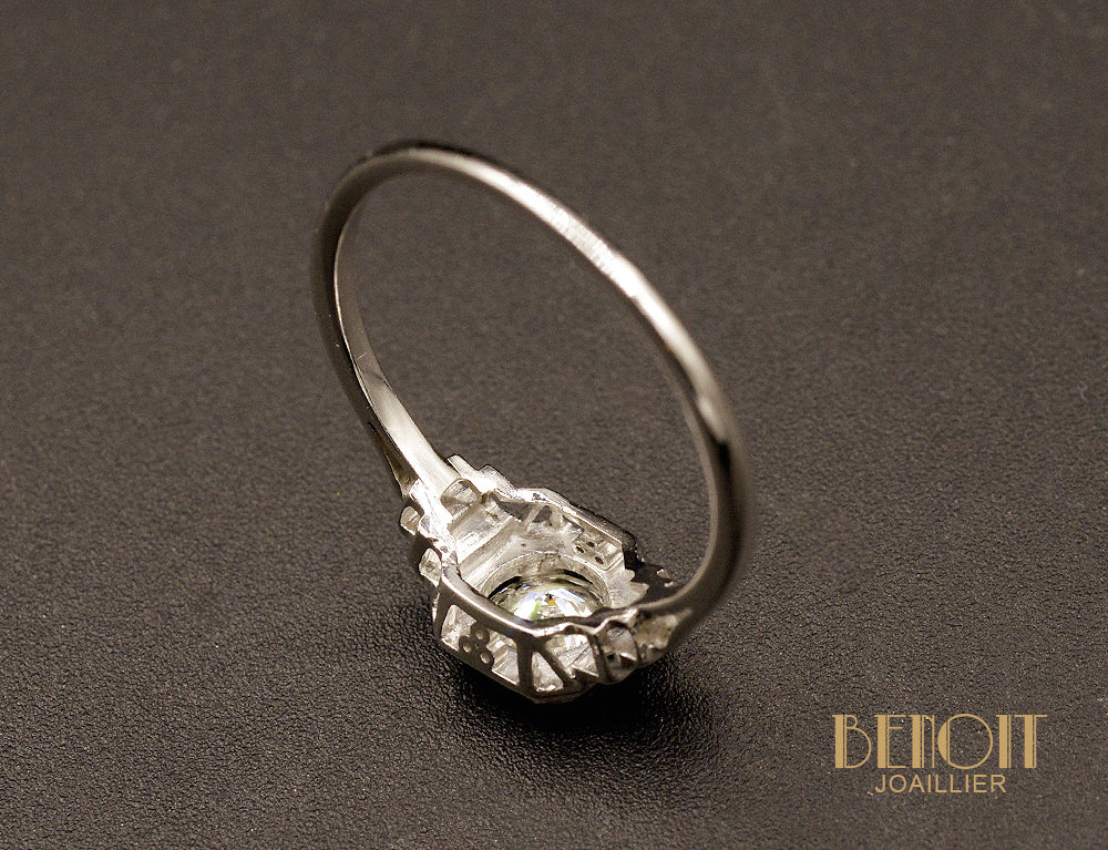 Solitaire Art Déco Carré Pans Coupés - Image 4