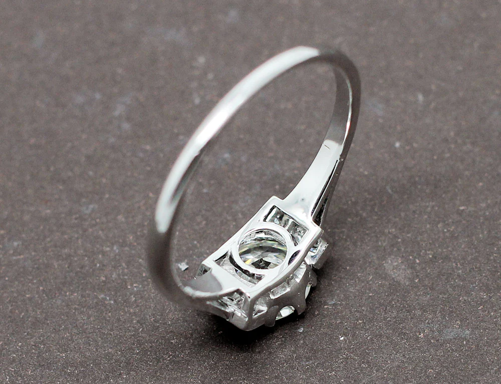 Solitaire Art Déco Or Blanc Diamants - Image 6