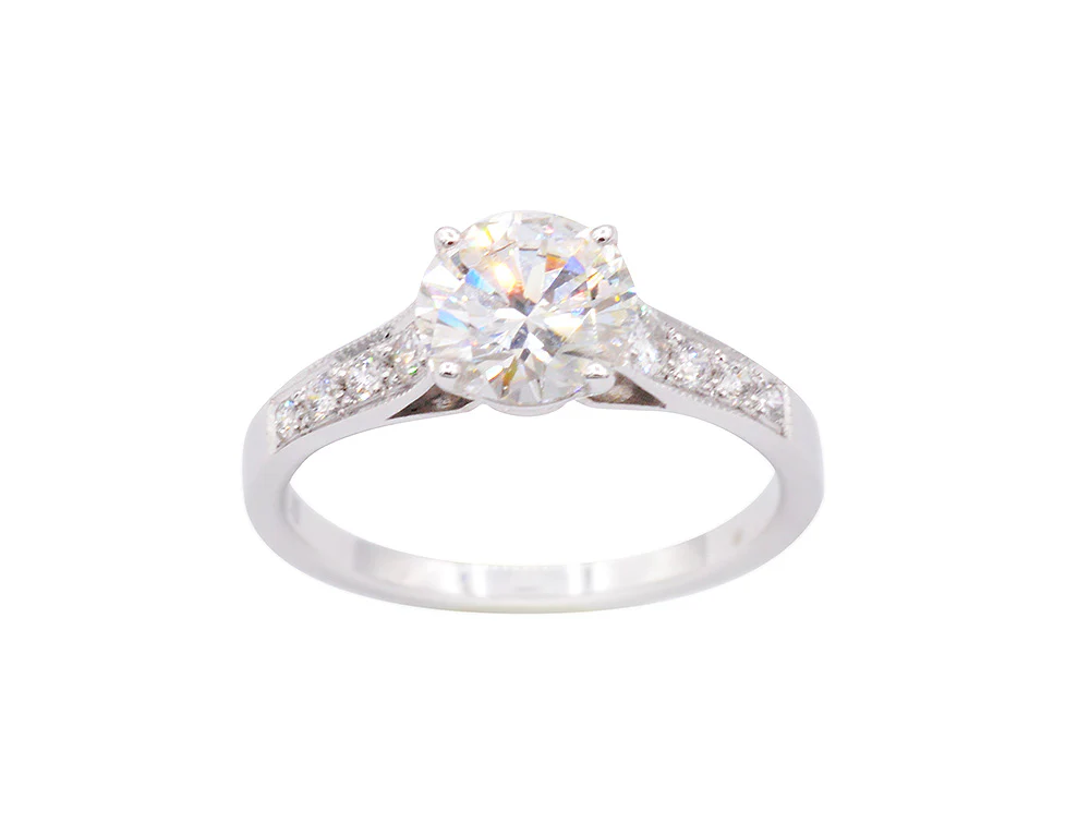 Solitaire Création Benoît Joaillier "Classique" Diamant 1,56 carat G-Si1 - Image 2