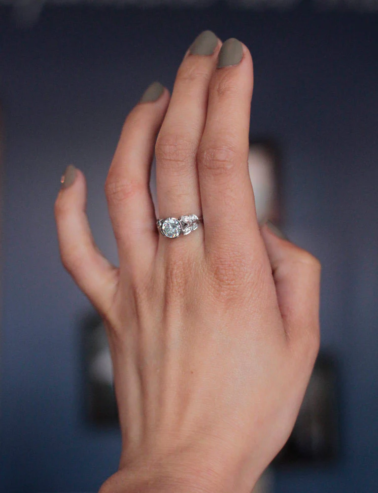 Solitaire Création Benoit Joaillier "Laurier" Diamant H-VS2 1,11ct - Image 5