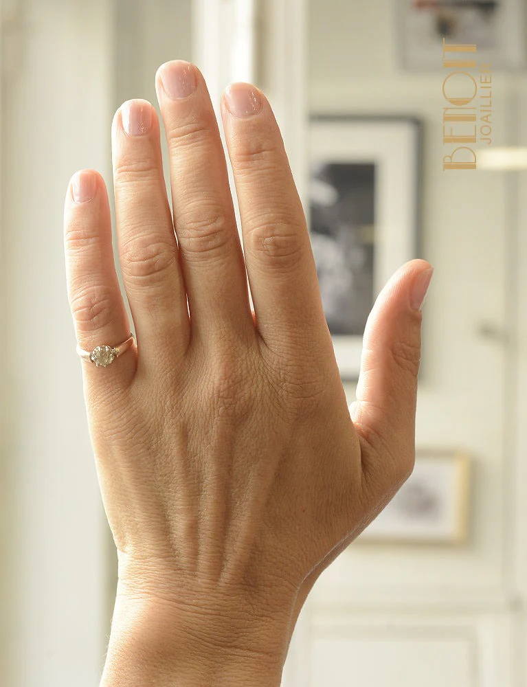 Solitaire Ancien Diamant champagne - Image 5