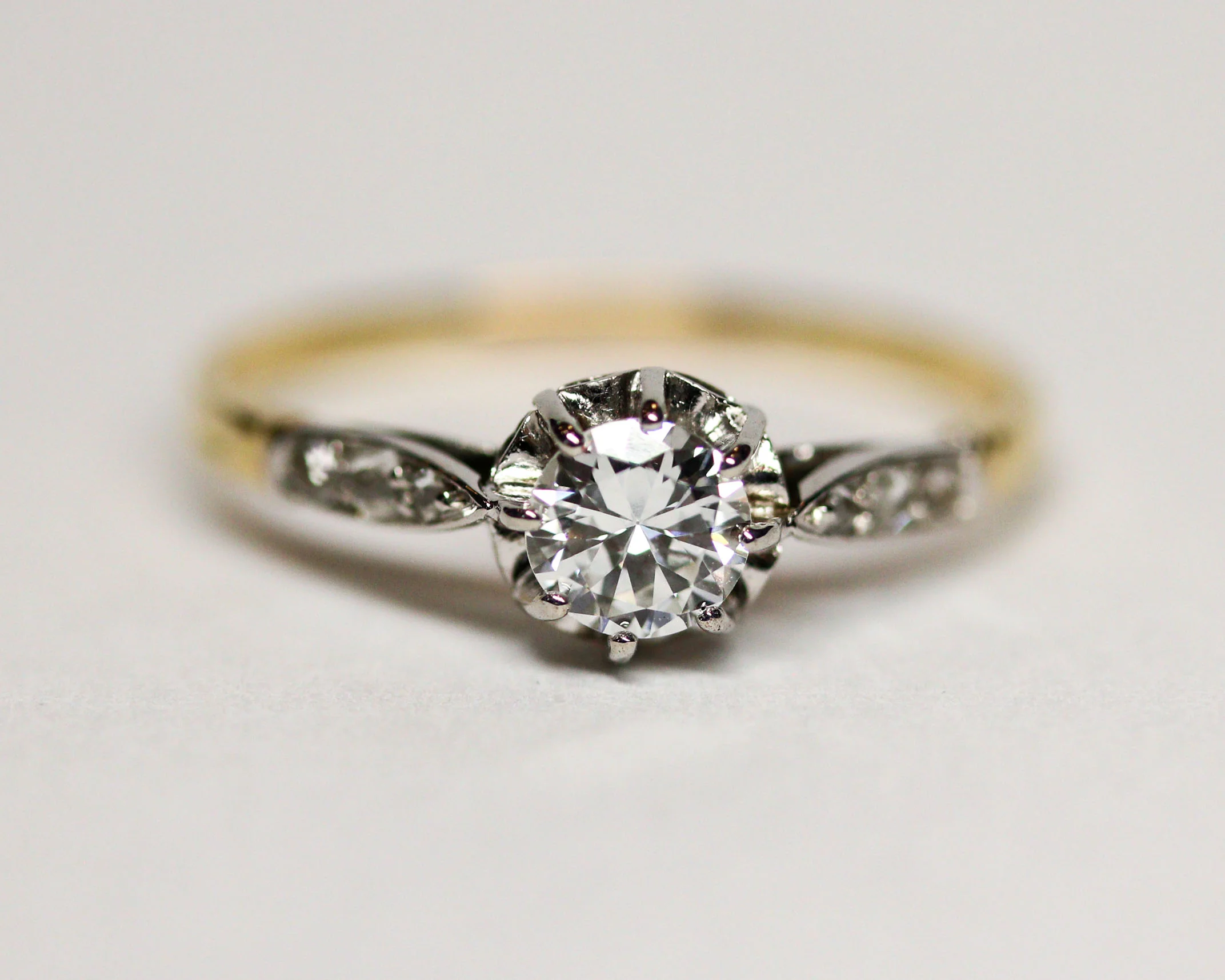 Solitaire Diamant Or et Platine - Image 6