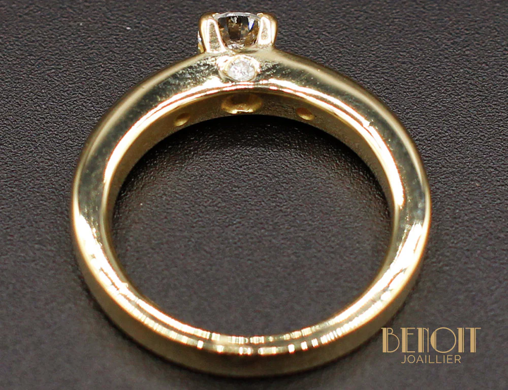Solitaire Diamant Or Jaune - Image 5