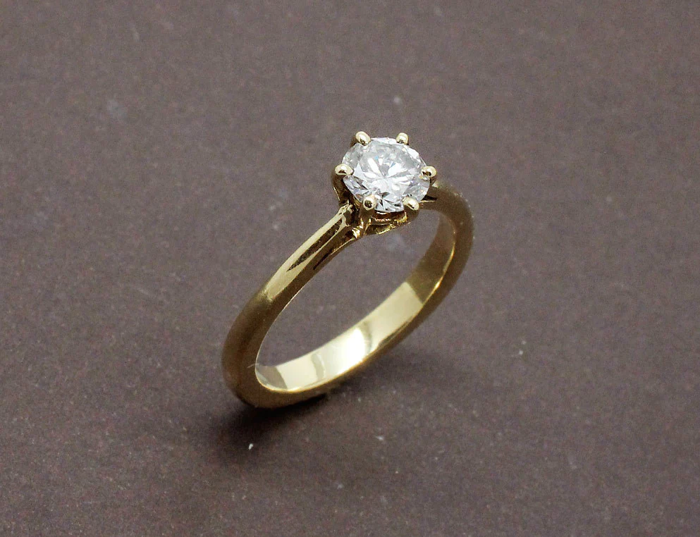 Solitaire Diamant Or Jaune