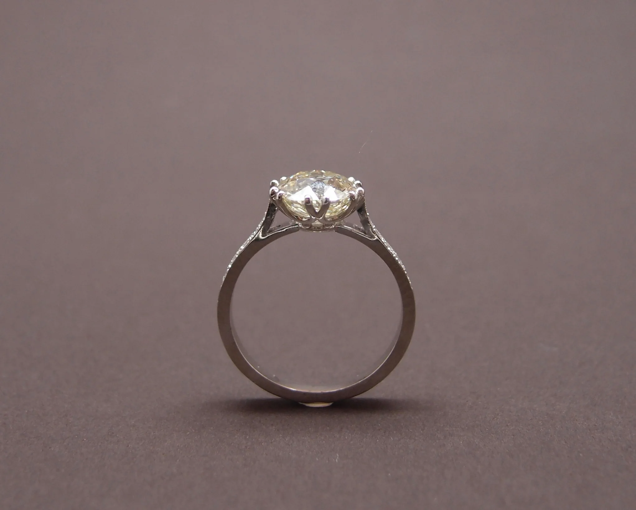 Solitaire diamant taille ancienne coussin de 2.24 ct - Image 3