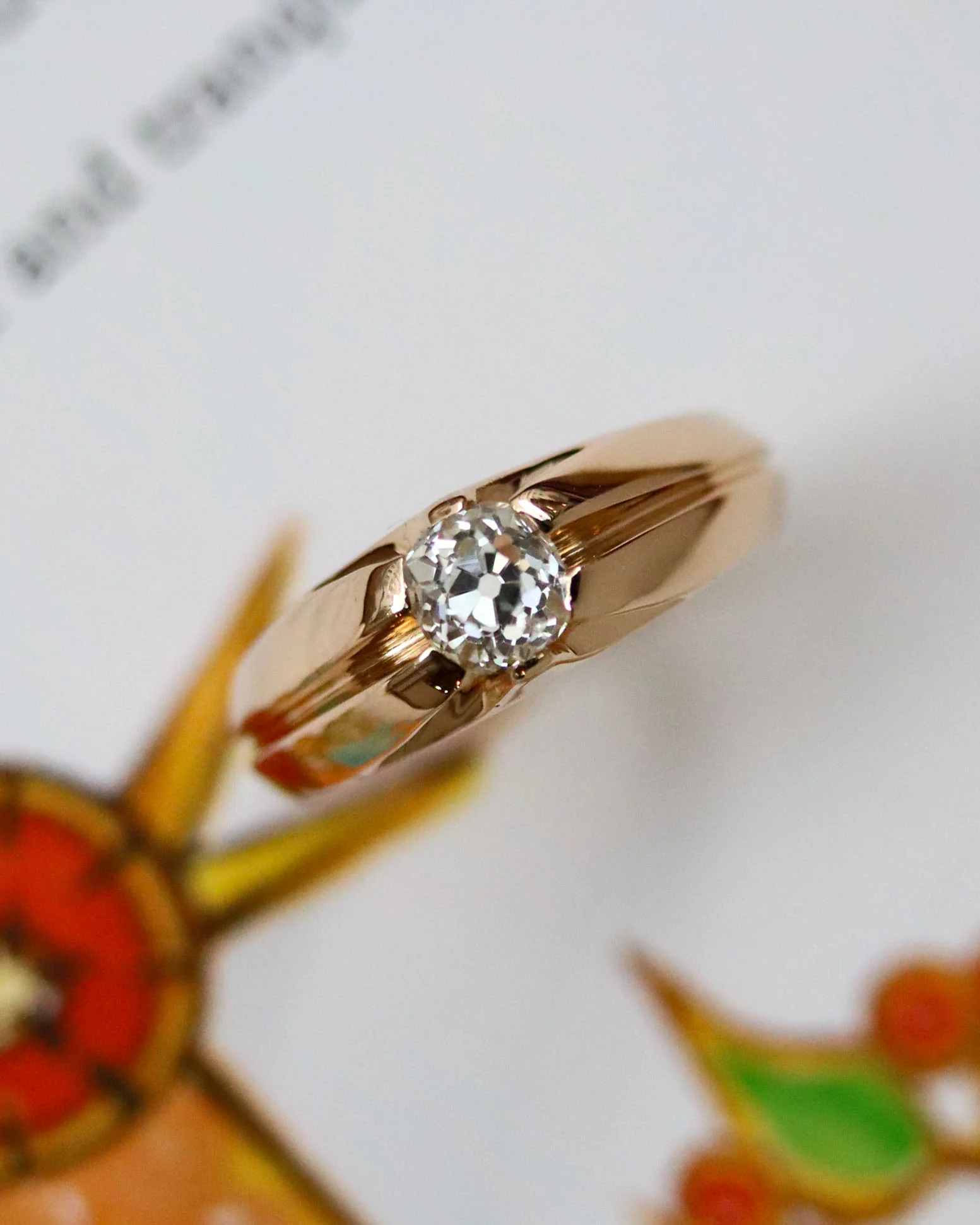 Solitaire Jonc Or Jaune et Diamant - Image 2