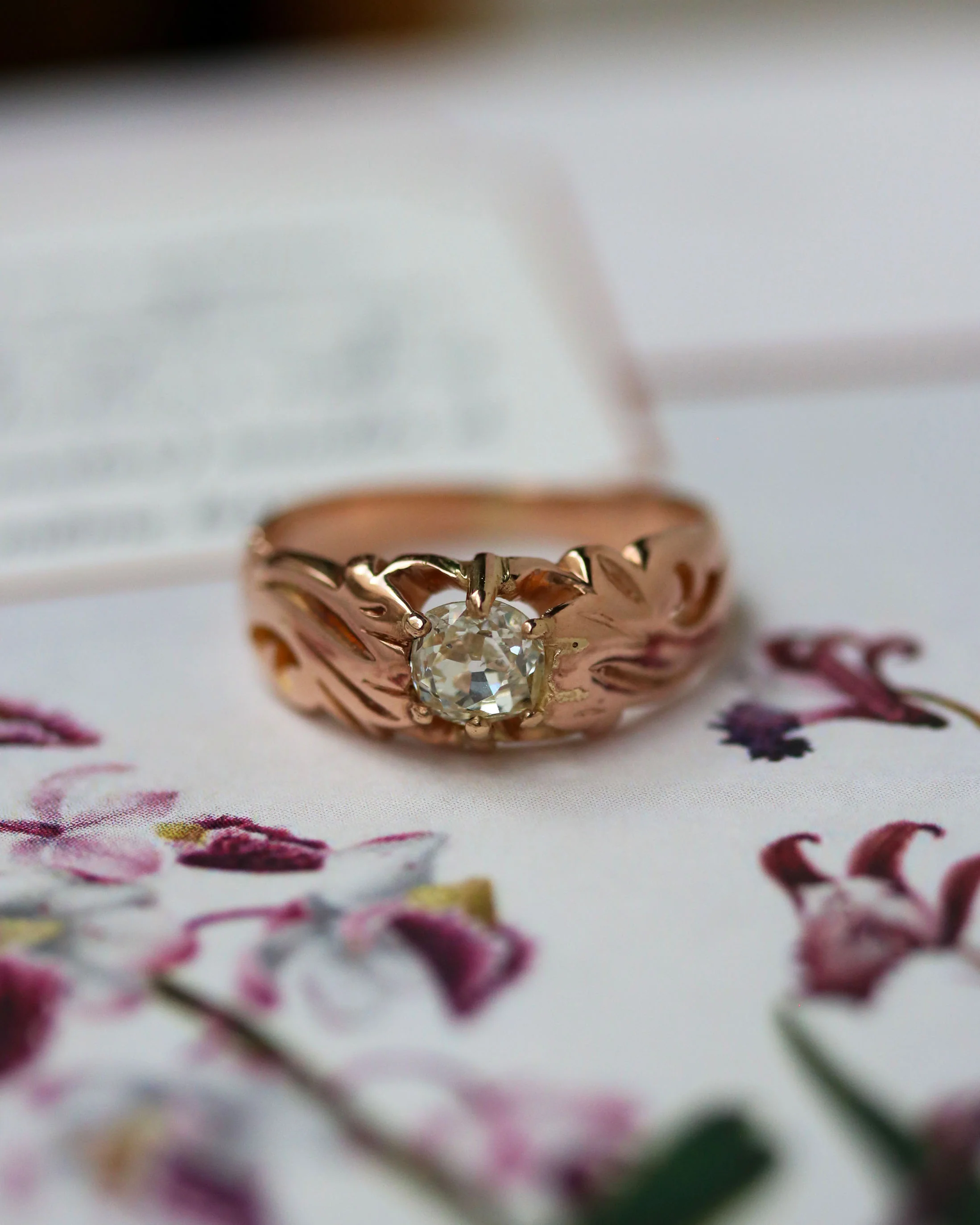 Solitaire dôme Or Rose Diamant - Image 6