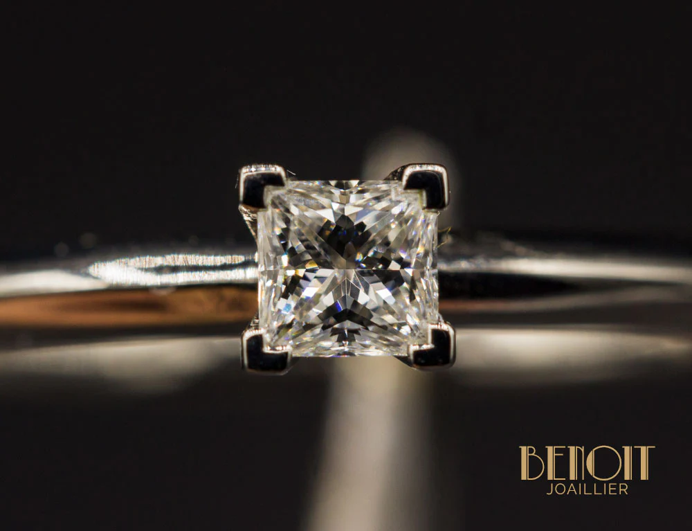 Solitaire "Tiffany & Co" Diamant Princesse 0.19ct - Image 4