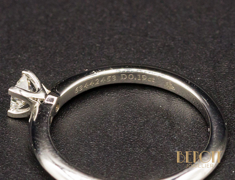 Solitaire "Tiffany & Co" Diamant Princesse 0.19ct - Image 6
